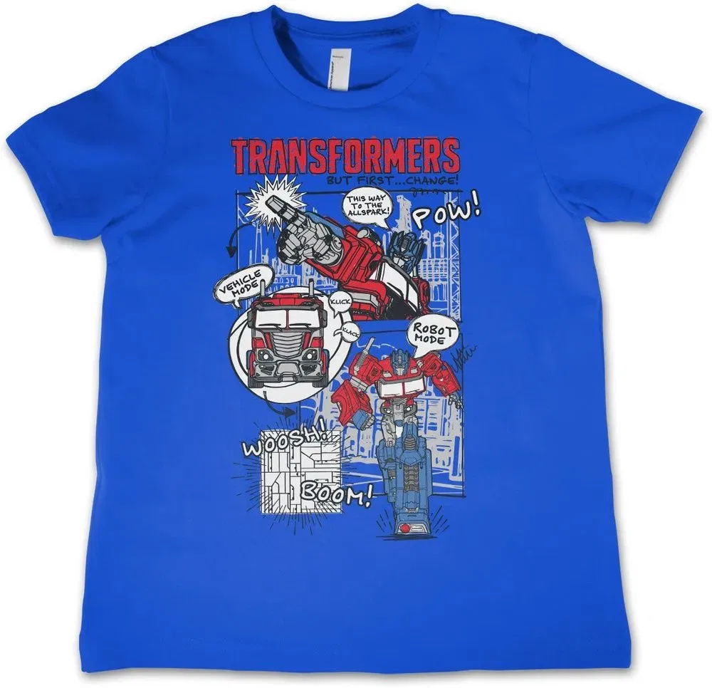 Футболка детская с принтом, Transformers, синий