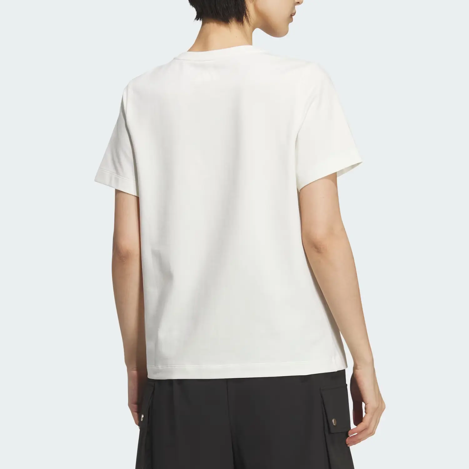 Футболка MUST HAVES SS25 женская Adidas, белый/розовый — фото 3