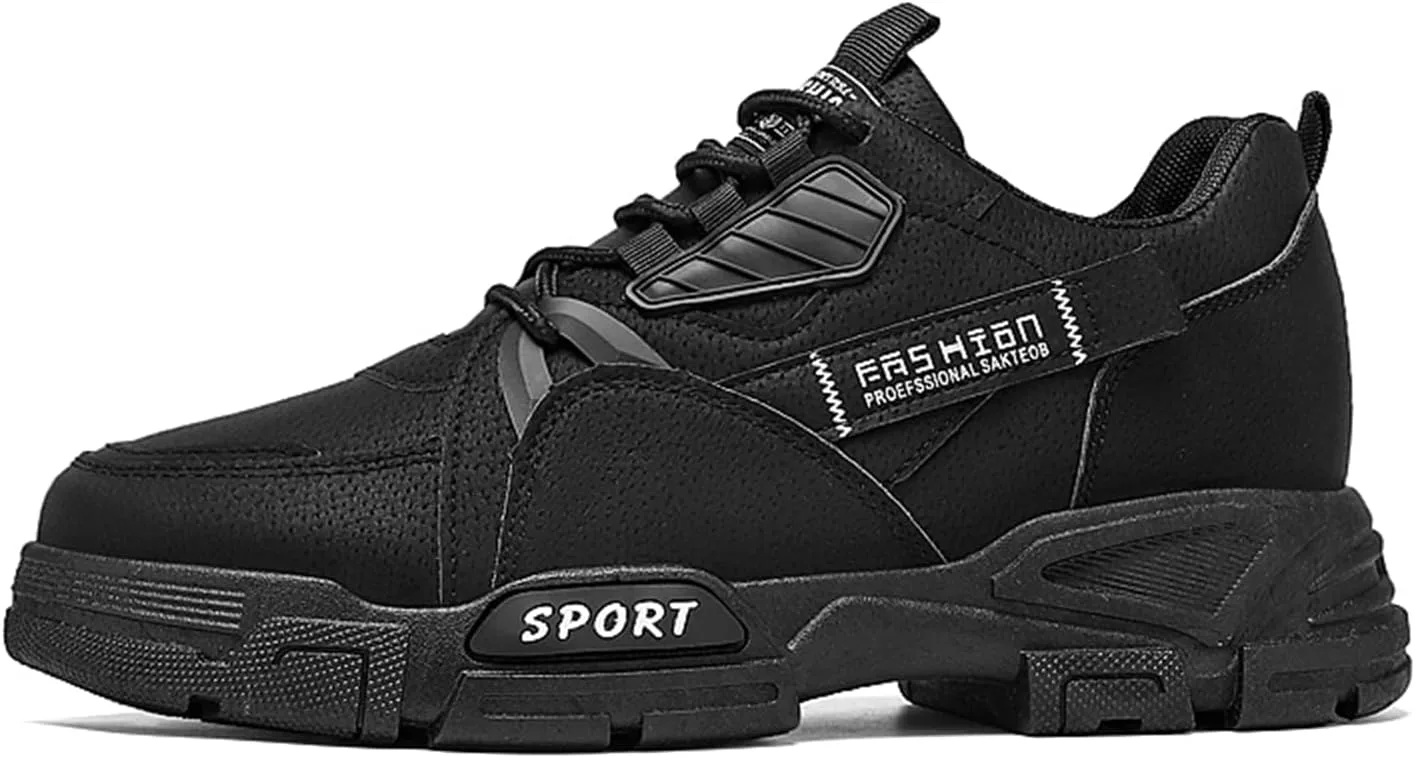 

Мужские повседневные спортивные кроссовки Cmadolrs на шнуровке, модные, с нескользящей подошвой, удобные для ходьбы, кожаные, черный