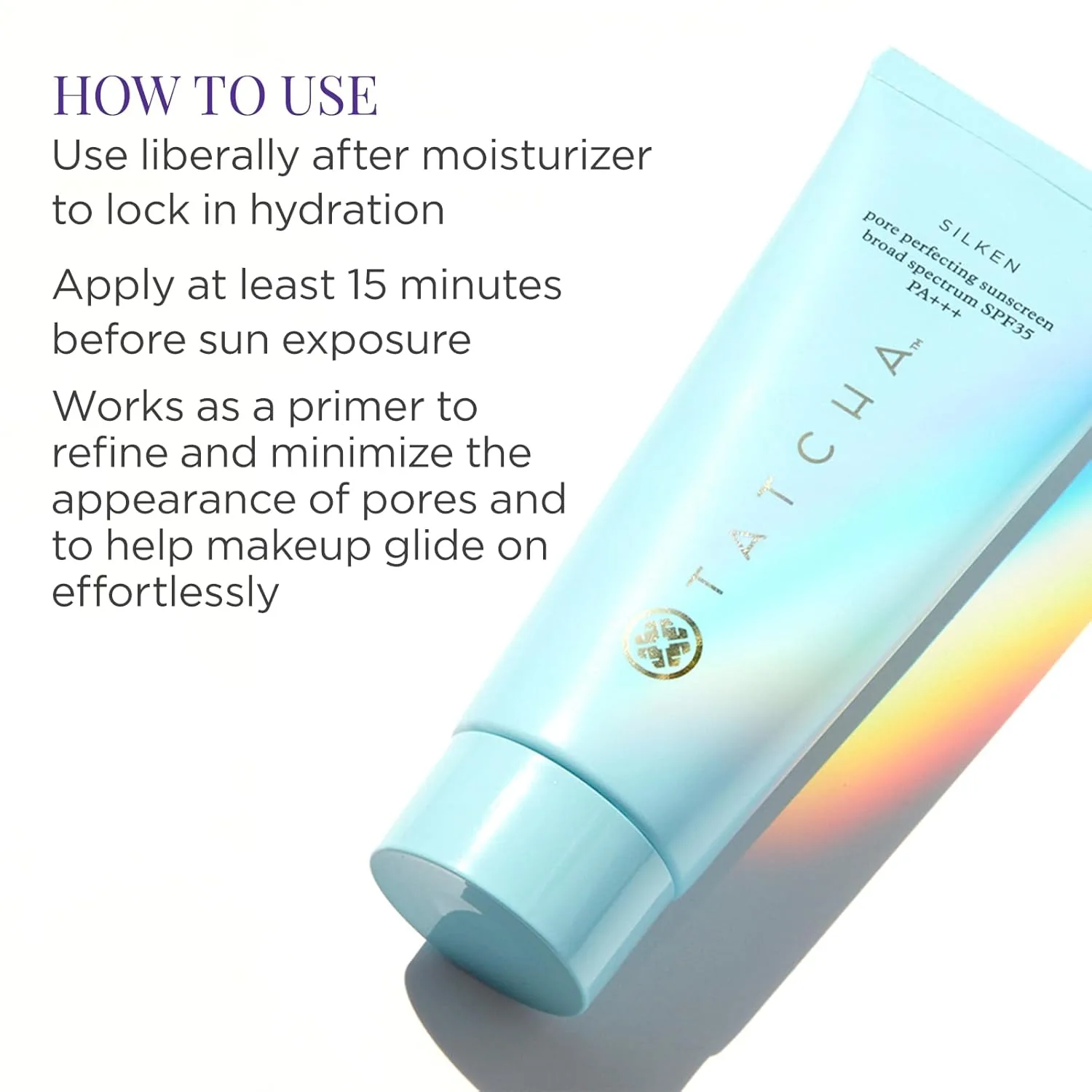Солнцезащитный крем Tatcha Silken Pore Perfecting Sunscreen SPF 35 | Легкий солнцезащитный крем с матирующим финишем и защитой от UVA/UVB-лучей, 60 мл | 2 унции — фото 4
