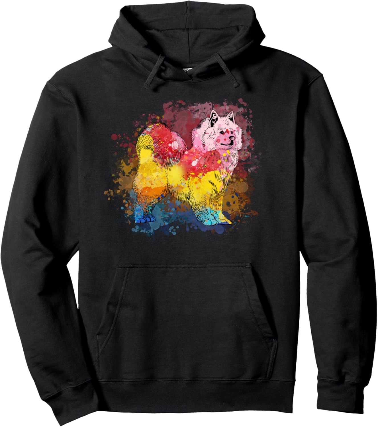 

Красочная и забавная толстовка с капюшоном для мам и пап, которые любят самоедов Watercolor Funny Dog Gifts For Dog Lovers, черный