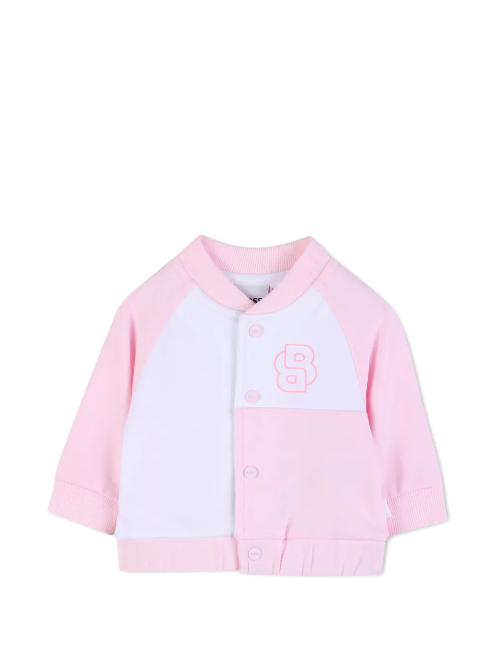 Комплект из топа и брюк в стиле колор-блок Boss Kidswear, розовый — фото 3