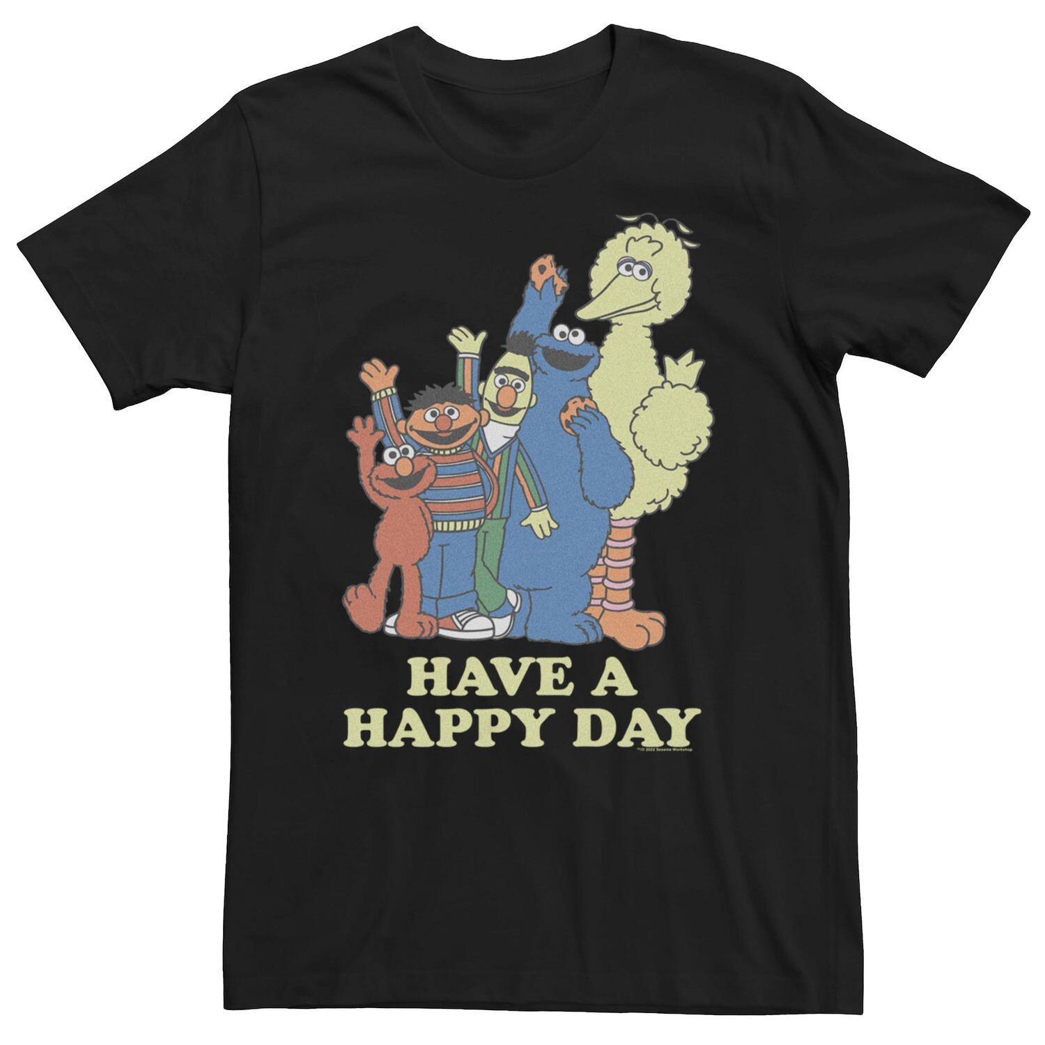 

Мужская футболка «Улица Сезам Happy Day Elmo and Friends» Licensed Character