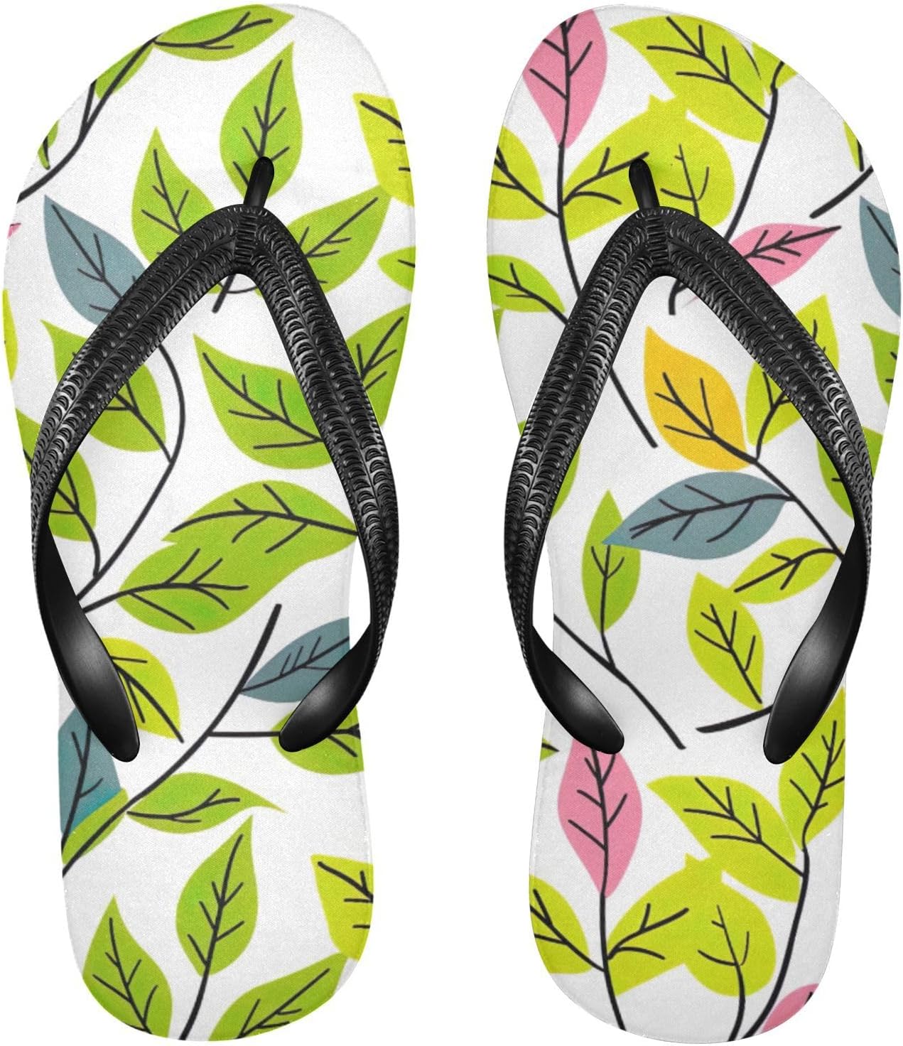 

Женские и мужские пляжные сандалии-шлепанцы Tropical Palm Flip Flop для лета, для душа Kfbe, Leaves