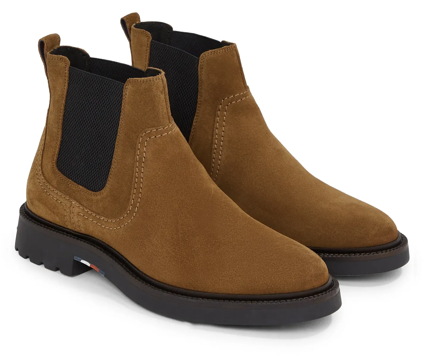 

Ботинки челси Tommy Hilfiger "HILFIGER COMFORT LWT SUEDE CHEL", блочный каблук, деловая мода, ботильоны, ботинки с эластичной вставкой, коричневый