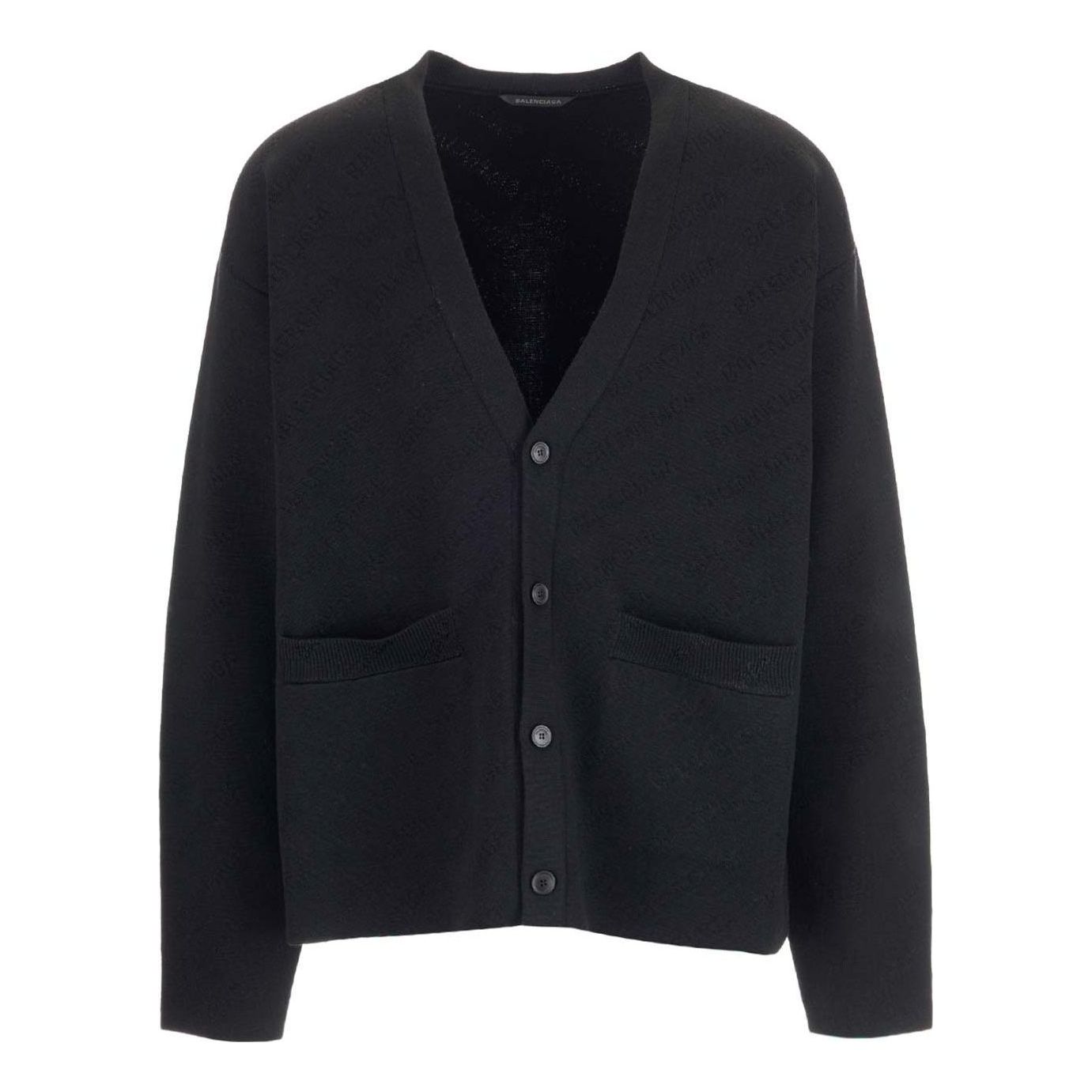 

Кардиган Balenciaga Tonal All Over Logo Cardigan 'Black' 720058T16611000, черный
