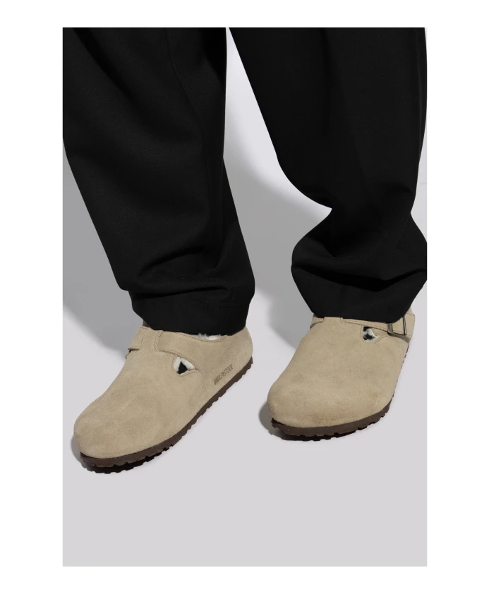 Туфли Birkenstock London Shearling Suede Leather, серый — фото 2