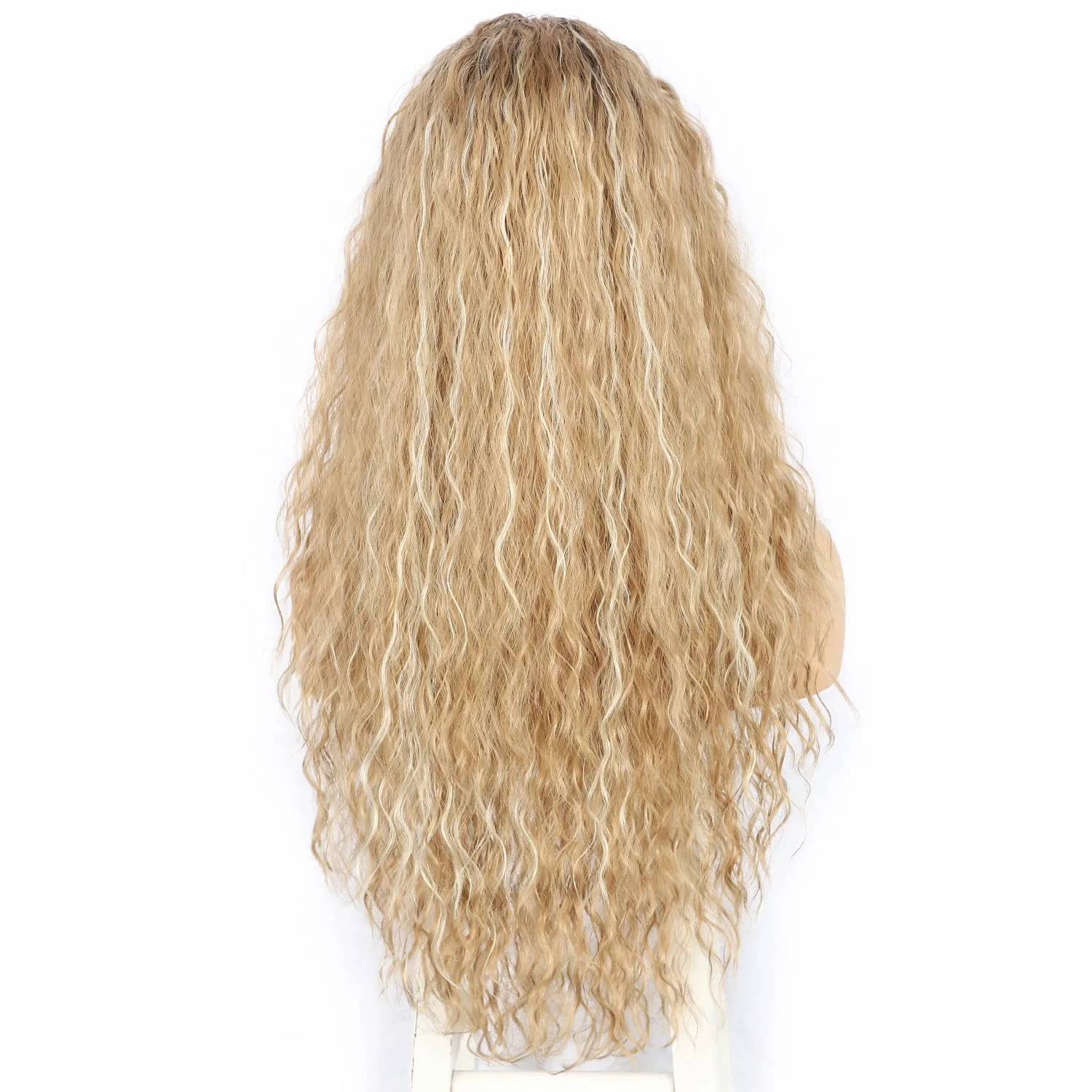 Кудрявый парик на кружевной основе «Lace Front Wig» 66 см, блонд с мелированием от Sapphirewigs Sapphirewigs, Ombre Blonde — фото 2