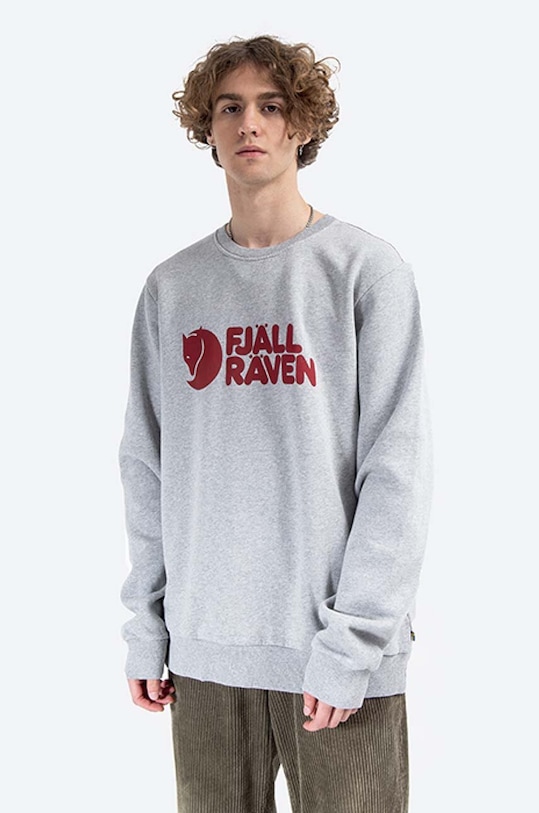

Хлопковый свитер с логотипом Logo Sweater Fjallraven, серый