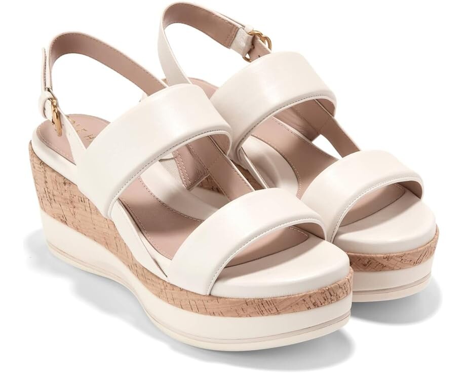 Сандалии Cole Haan Aislin Wedge, цвет Ivory Leather/Cork