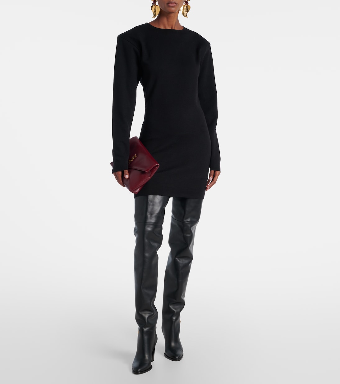 Сапоги выше колена из кожи Julia 85 Saint Laurent, Noir — фото 3