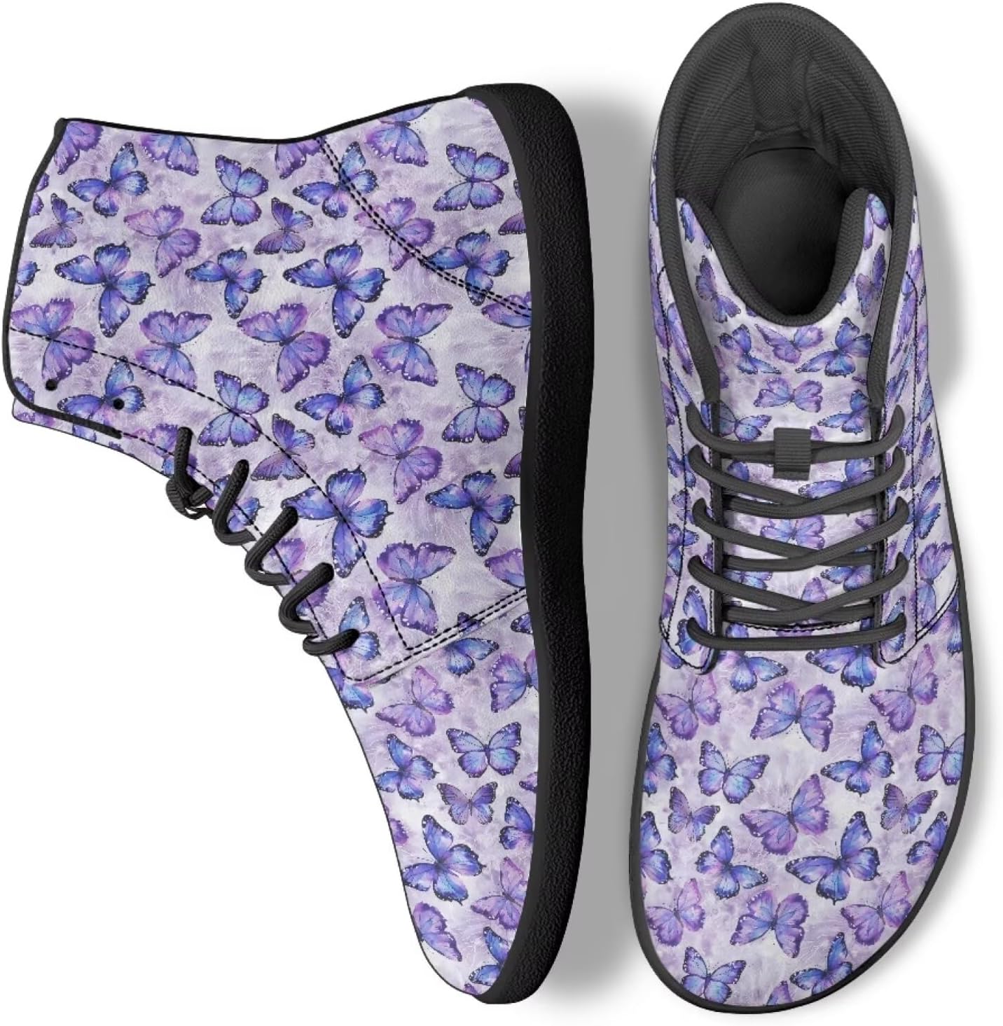 

Женские высокие кроссовки-бабочки для ходьбы из искусственной кожи, беговые кроссовки, спортивные кеды Ecaestolph, фиолетовый