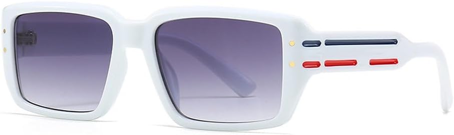 

Классические роскошные солнцезащитные очки для женщин и мужчин, модные солнцезащитные очки в винтажном стиле панк, женские очки с заклепками и защитой от УФ-излучения HVTVTLA, White Gray