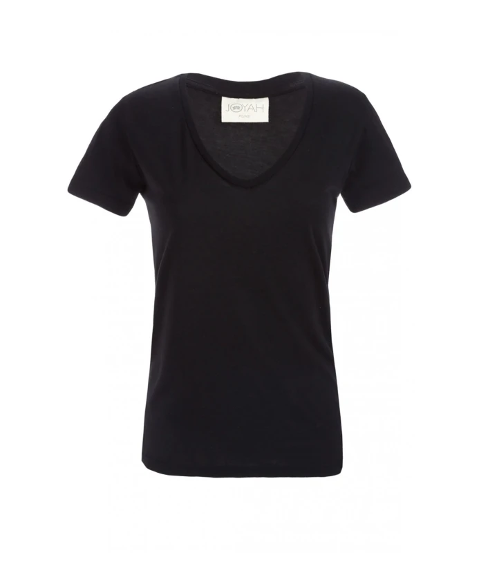 

Футболка из натурального бамбука, черная, с V-образным вырезом. Joya, черный