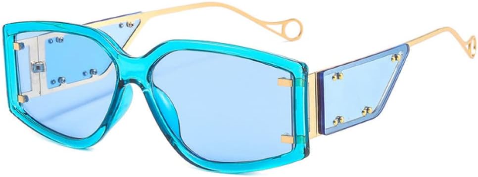 

Винтажные солнцезащитные очки в стиле стимпанк с маленькой оправой для мужчин и женщин, дорожные солнцезащитные очки с заклепками, защита от ультрафиолета UV400 LANGSER, Blue Blue