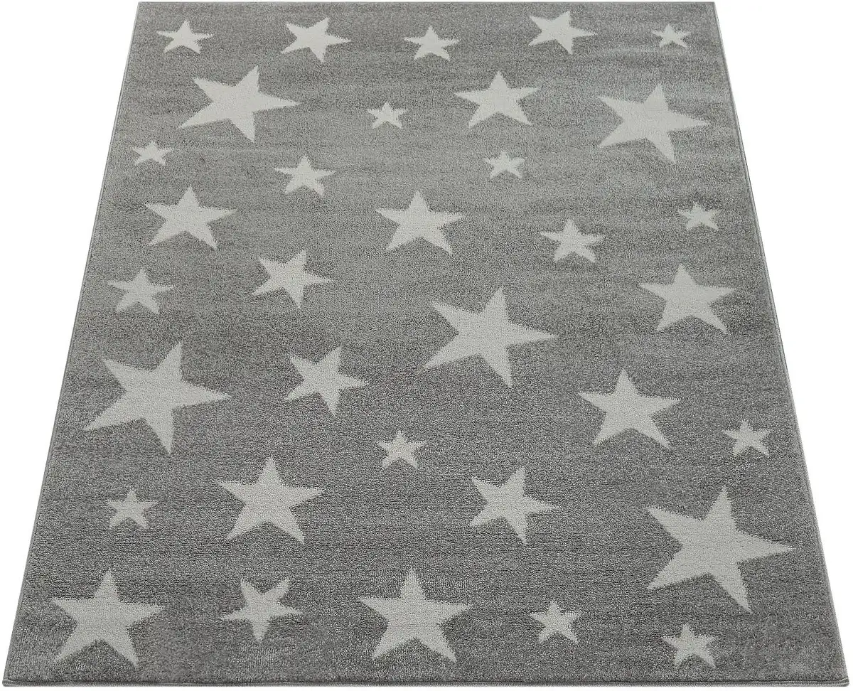 

Детский ковер Paco Home "Capri 315", прямоугольный, короткий ворс, звездный мотив, пастельные тона, детская комната 240х340 см, бежевый