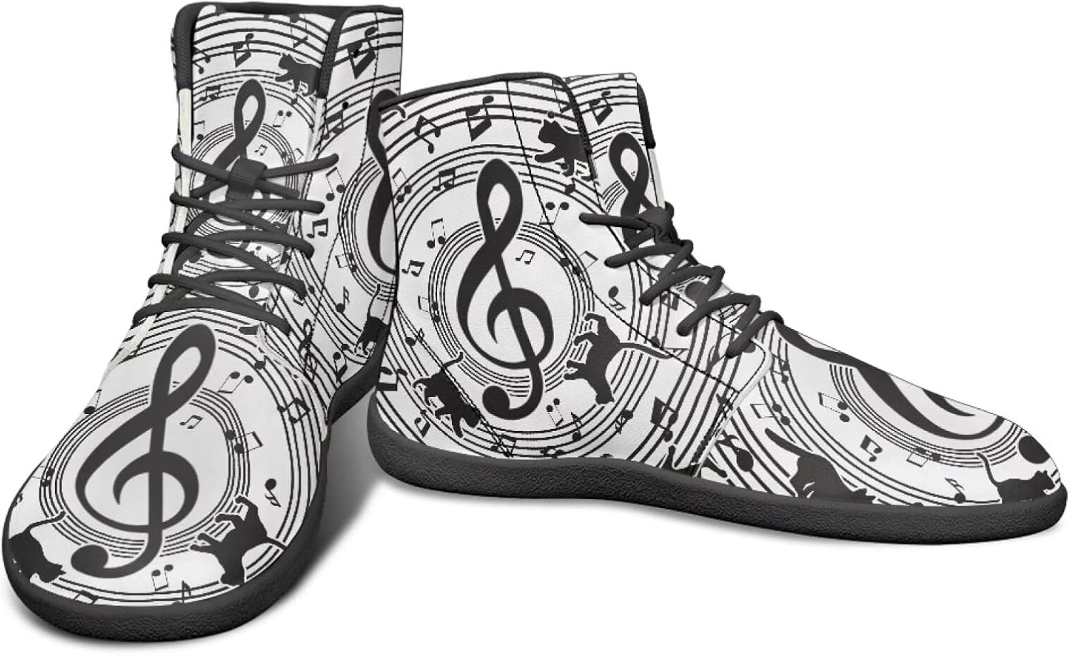 

Кроссовки Binienty из искусственной кожи на шнуровке, Art Music Notes Cat