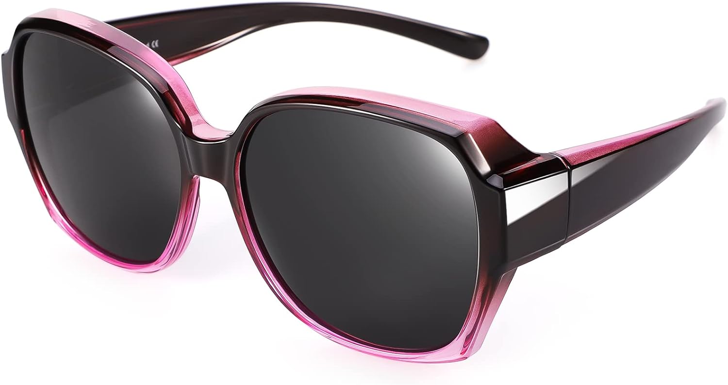 

Поляризованные солнцезащитные очки, надеваемые поверх обычных очков. Модные круглые солнцезащитные очки «кошачий глаз» и солнцезащитные очки с HD-защитой Leoidou, Rd02-gradient Light Purple