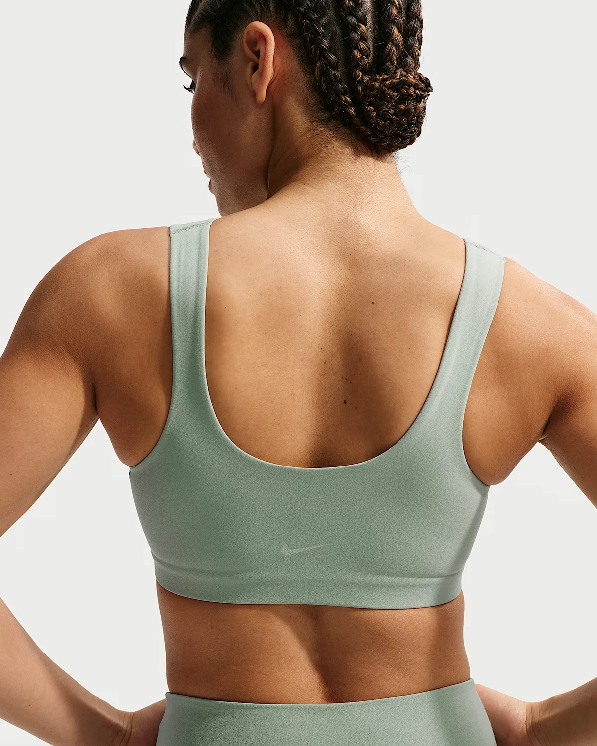 Женский спортивный бюстгальтер Nike Zenvy с легкой поддержкой и тонкой подкладкой, Steam/White — фото 2