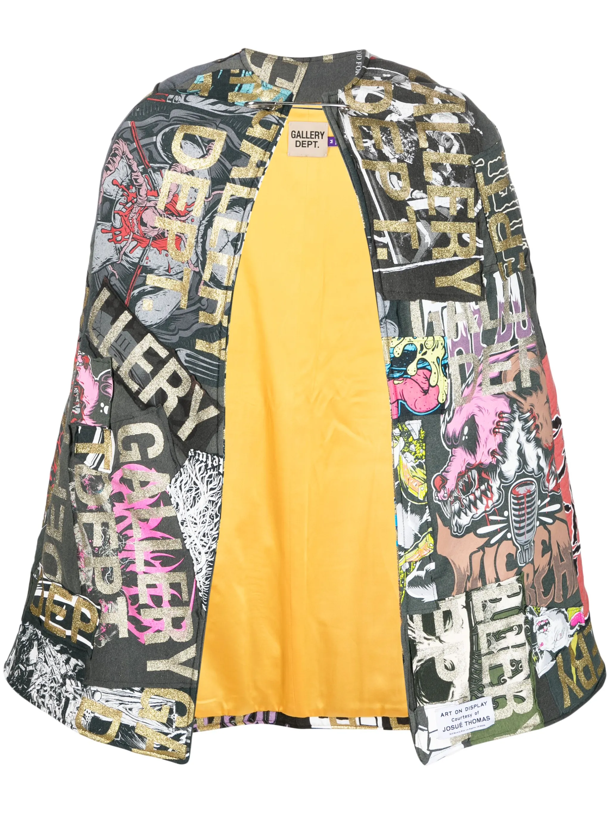 

Кейп в технике пэчворк с логотипом Gallery Dept., черный