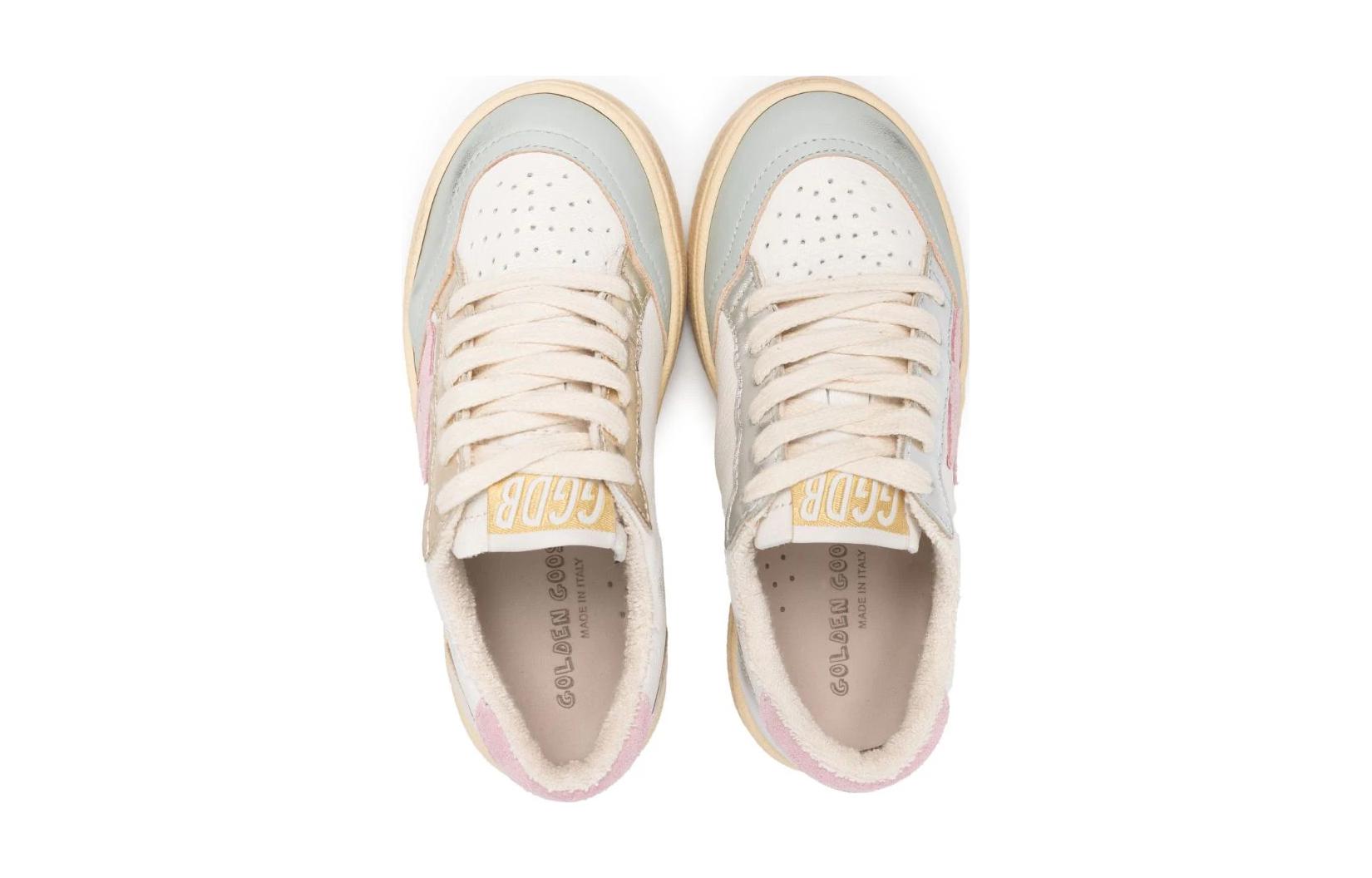 Детские кожаные кроссовки Ballstar Golden Goose, сине-белые — фото 4