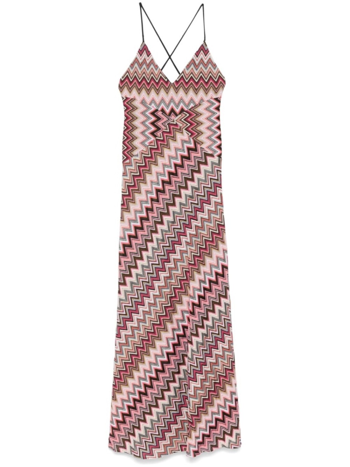 

Missoni платье макси с узором зигзаг, розовый