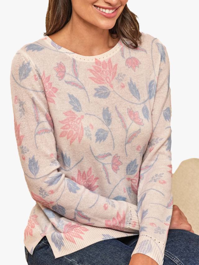 

Футболка из чистого кашемира с цветочным принтом Pure Collection, Pink