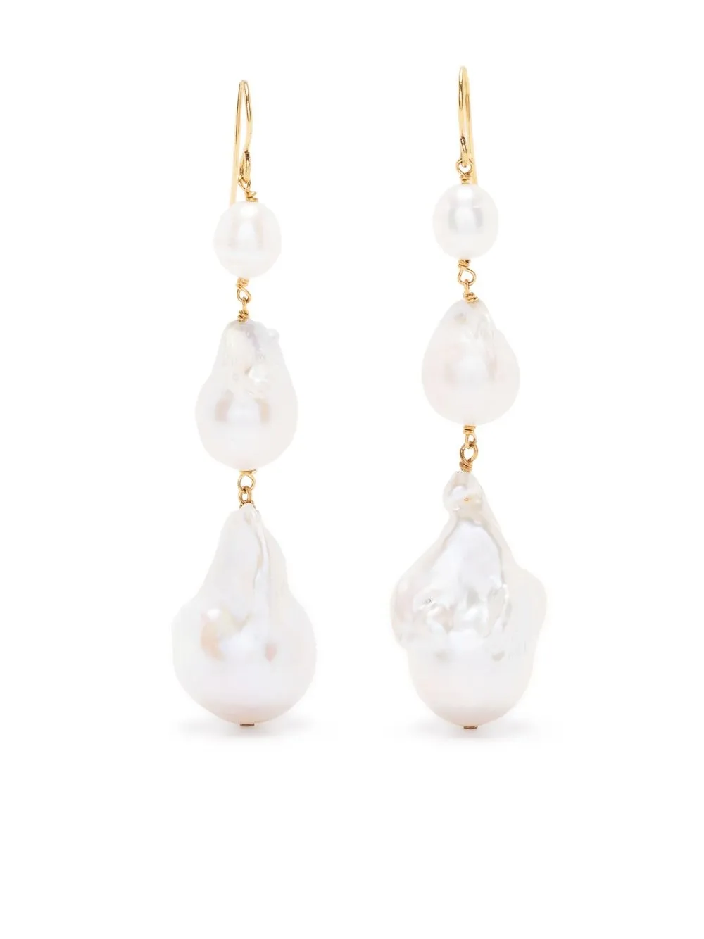 

Серьги-подвески с жемчугом JIL SANDER, золотой