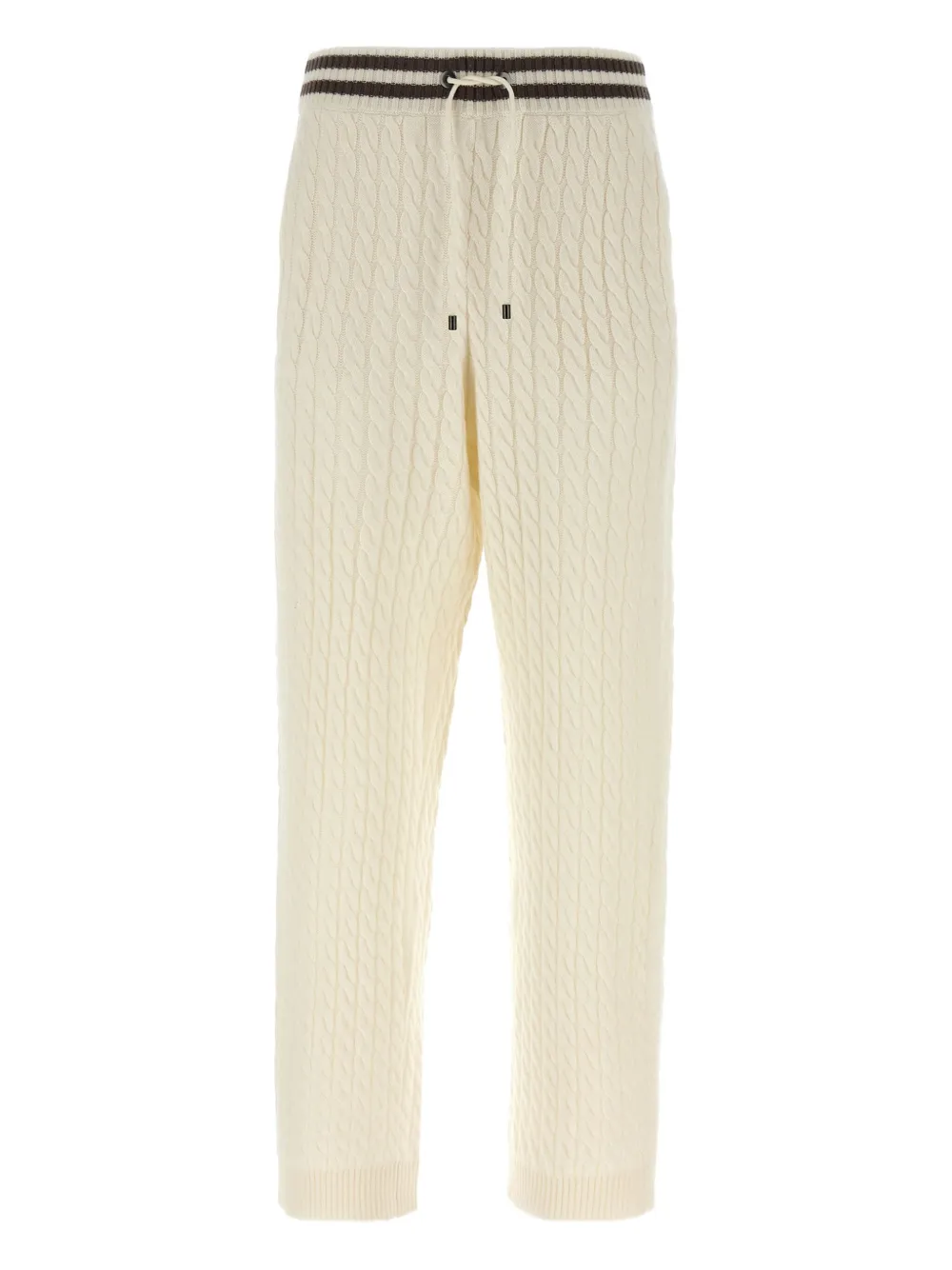 

Брюки фактурной вязки с кулиской Brunello Cucinelli, нейтральный