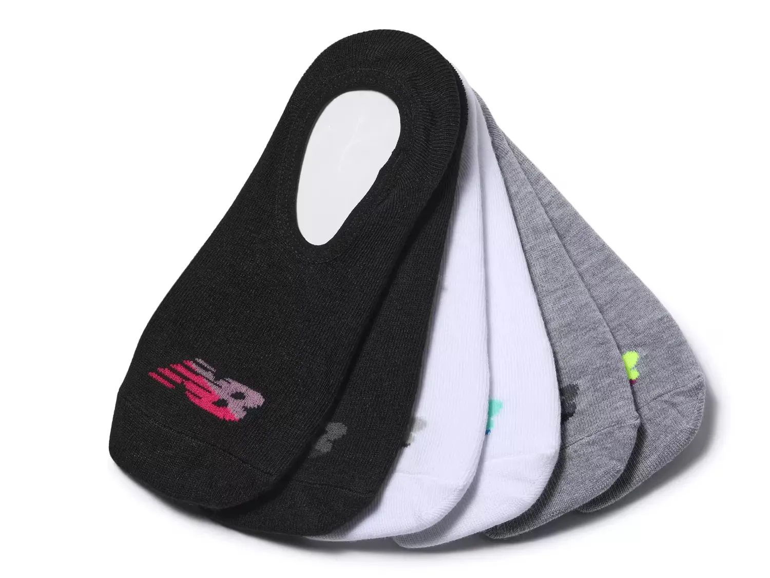 

Женские носки No Show Liners - 6 пар New Balance, Black/White/Grey
