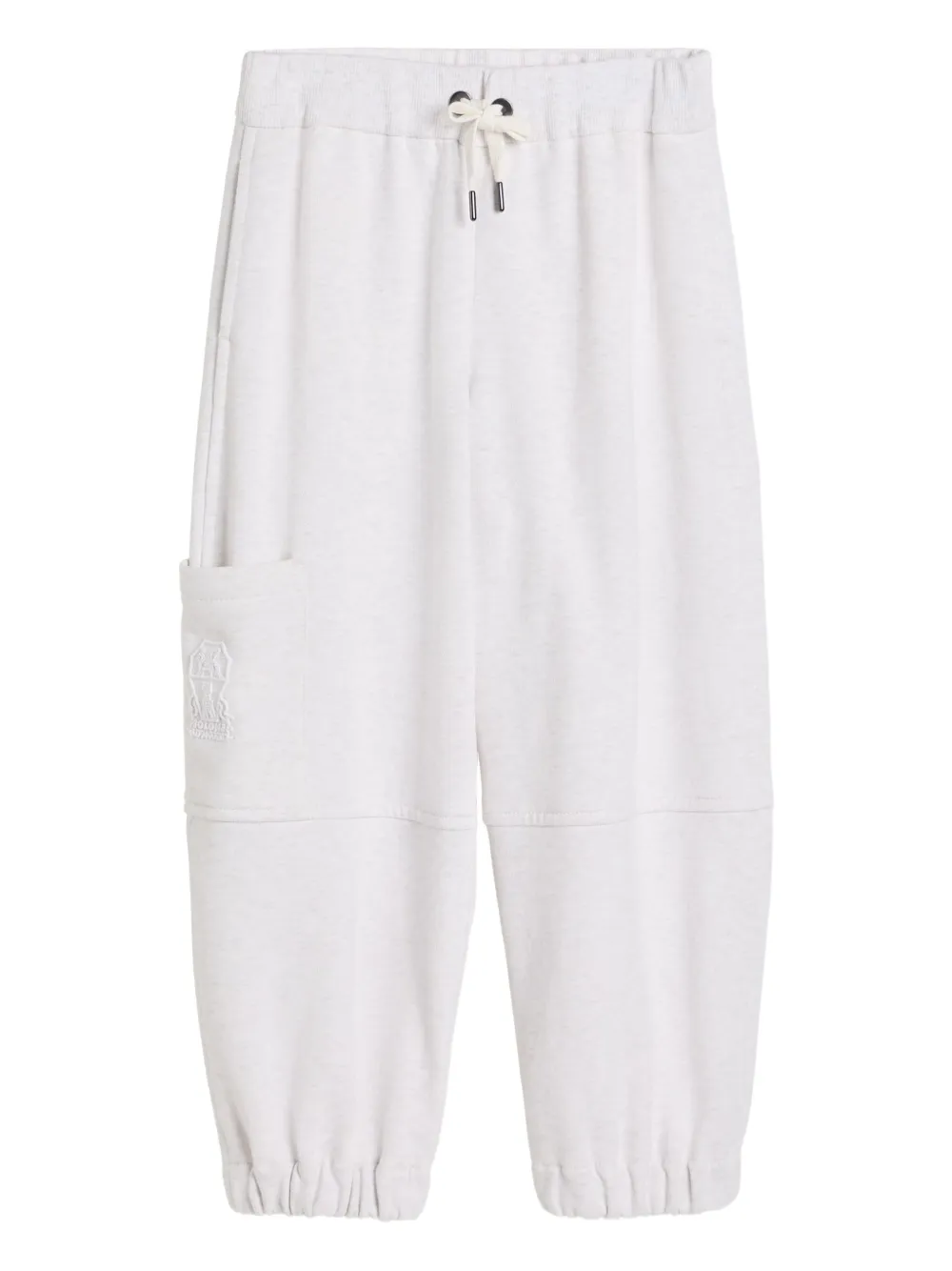 

Спортивные брюки с вышитым логотипом Brunello Cucinelli Kids, серый