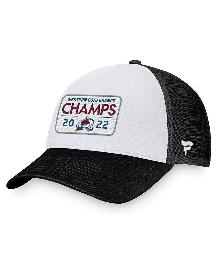 

Мужская черная регулируемая кепка Colorado Avalanche 2022 Western Conference Champions Locker Room Trucker Fanatics, черный