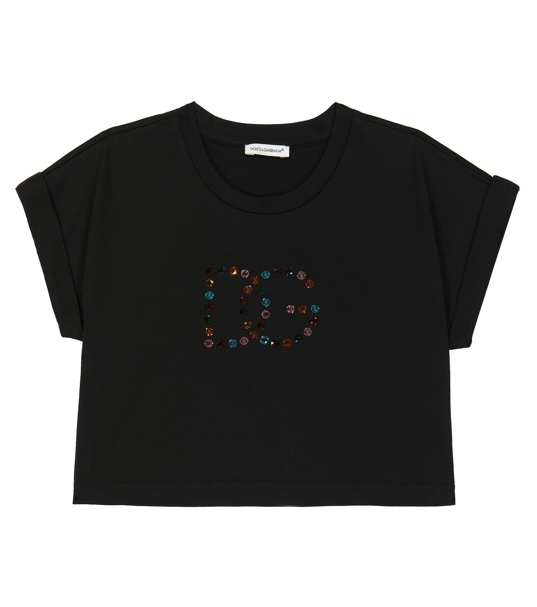 

Украшенная хлопковая футболка Dolce&Gabbana, черный