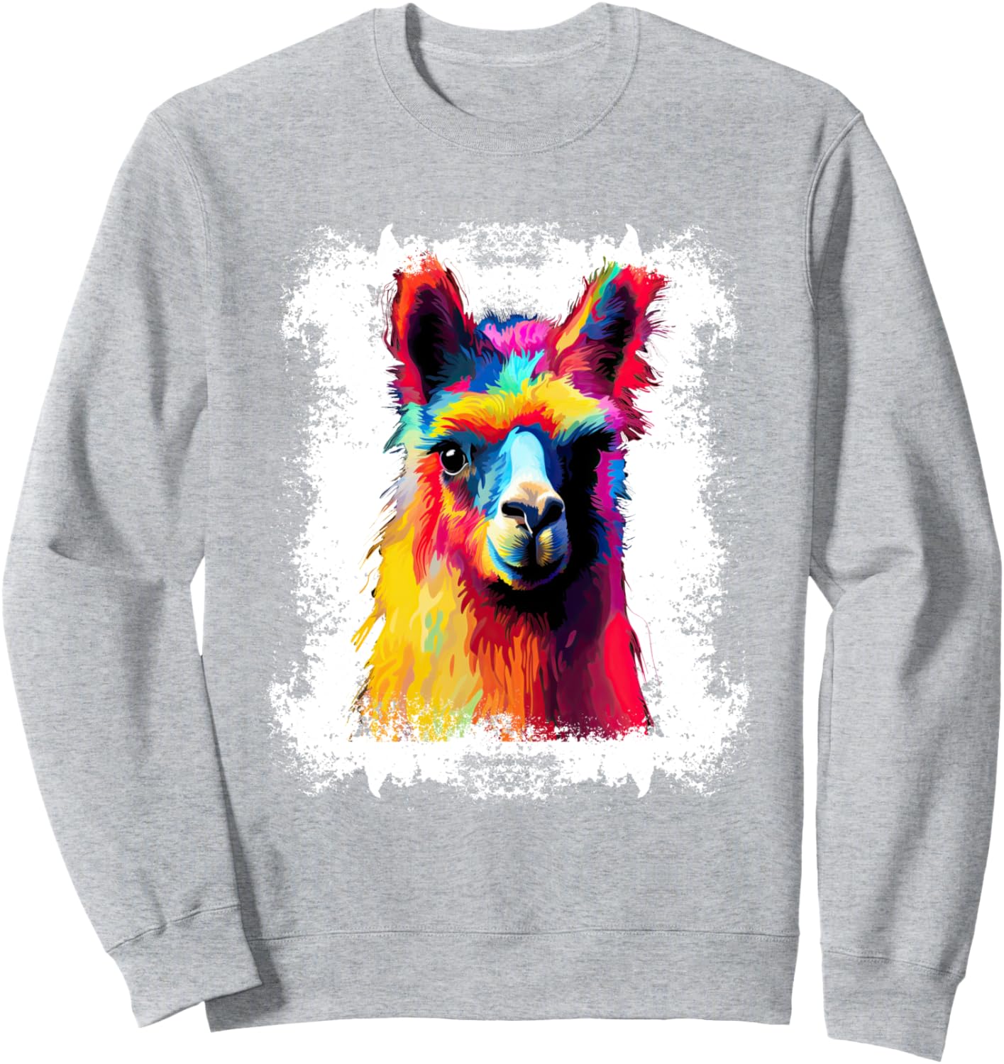 

Толстовка с изображением милой ламы и портретом альпаки, выполненным маслом Oil Print Animals, серый