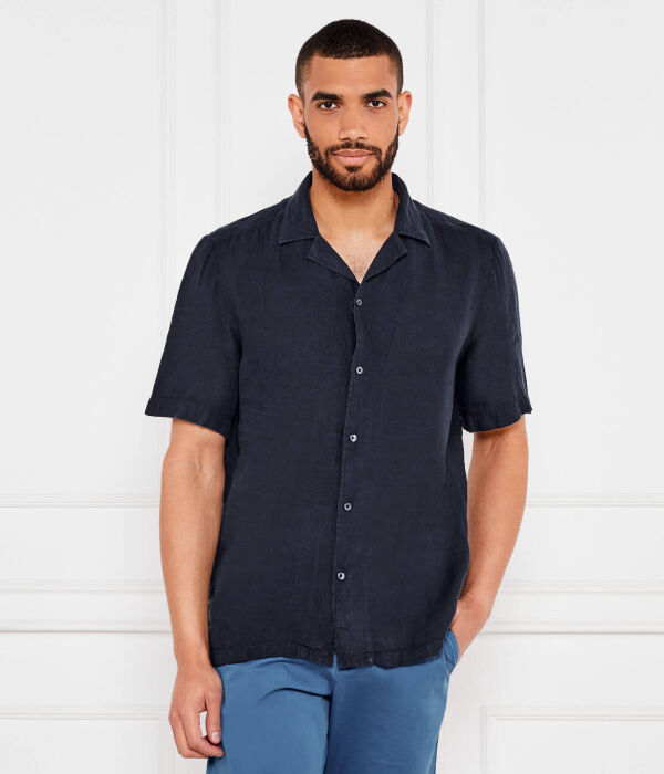 

Льняная рубашка rayer_m Regular fit Boss Orange, синий