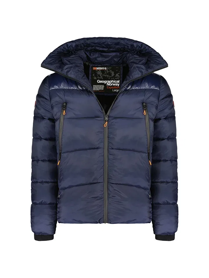 Стеганая куртка с капюшоном Geographical Norway, темно-синий