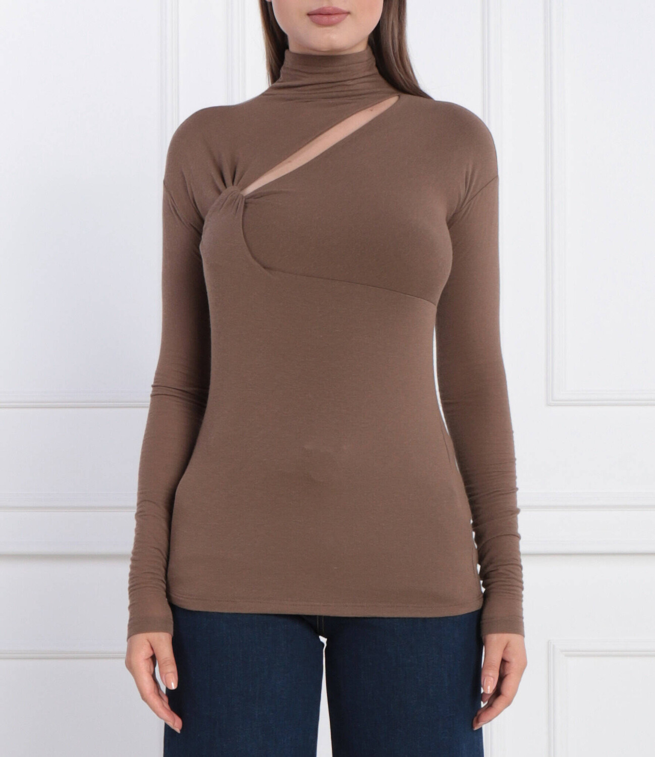 

Блуза Pinko Slim Fit, коричневый