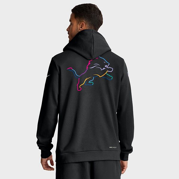 Мужская черная толстовка detroit lions tall 2025 nfl crucial catch sideline standard issue dri-fit Nike — фото 3