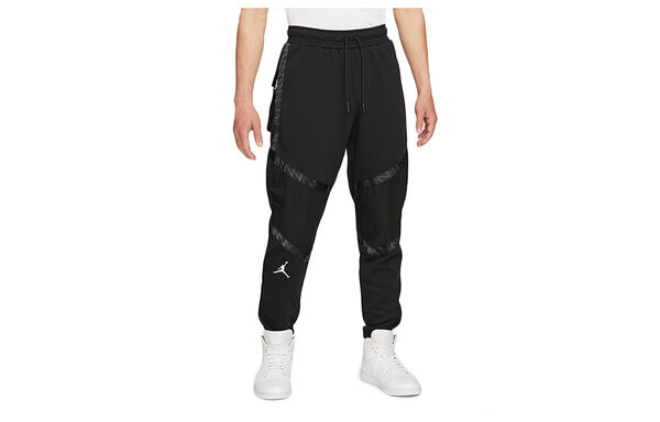 Спортивные штаны Air Jordan Dri-FIT Zion Big Pocket Patchwork Print Knit Sports Bundle Feet Pants Black, черный — фото 3