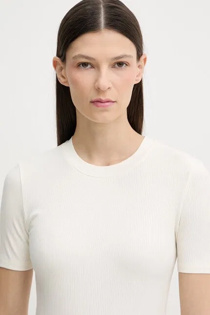 Футболка с коротким рукавом из модала Calvin Klein, бежевый — фото 4