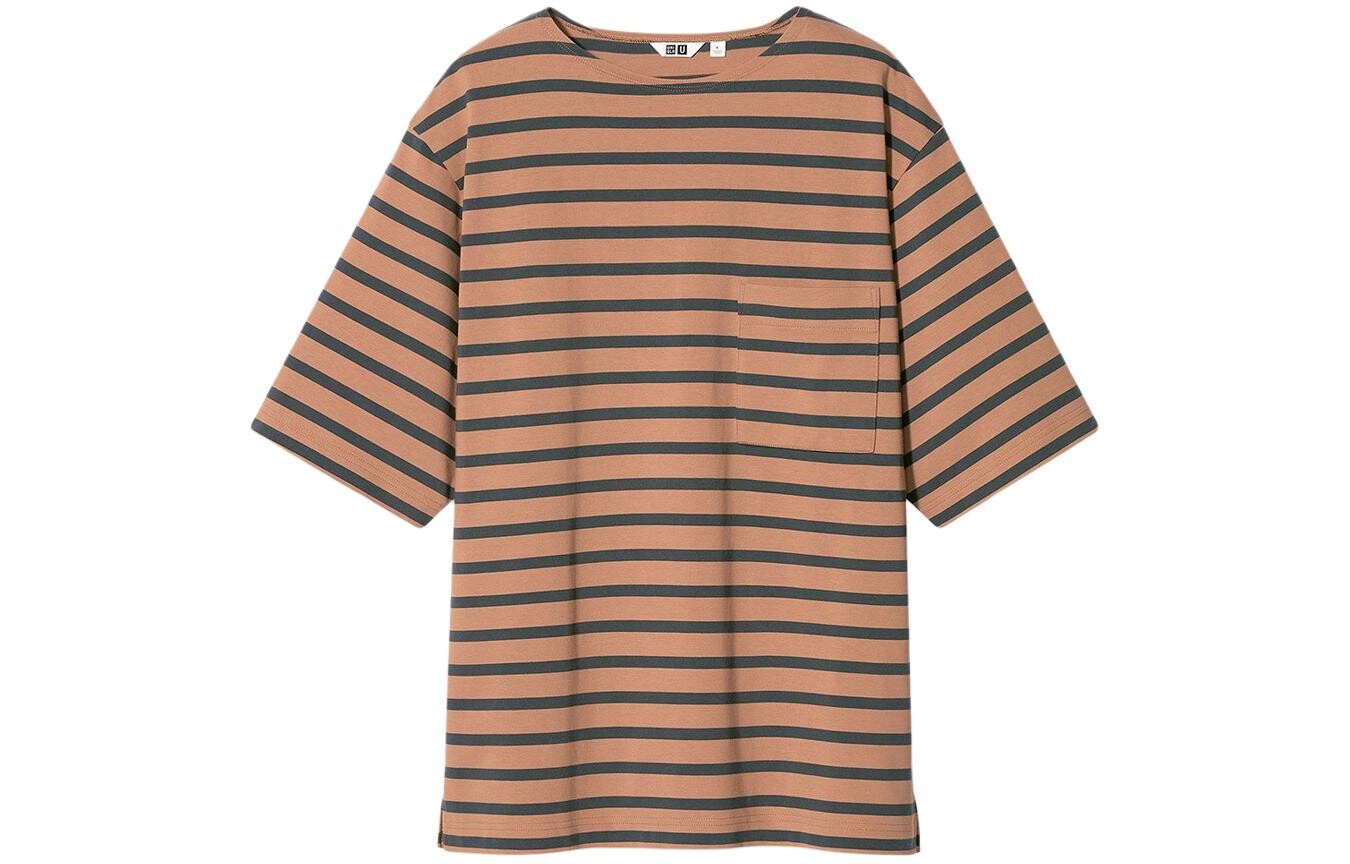 

Футболка унисекс оранжево-коричневая Uniqlo, оранжевый
