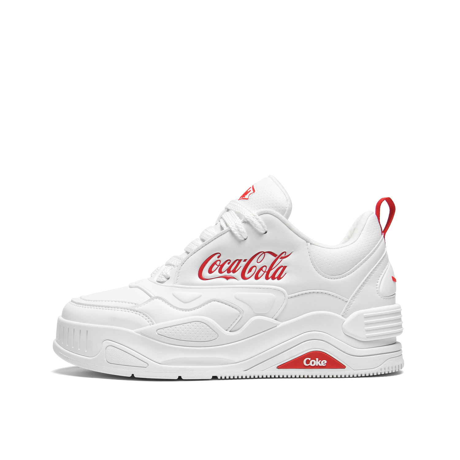 

Coca-Cola Кроссовки Coca Cola для скейтборда унисекс противоскользящие и износостойкие на платформе низкие бело-красные, цвет White Red