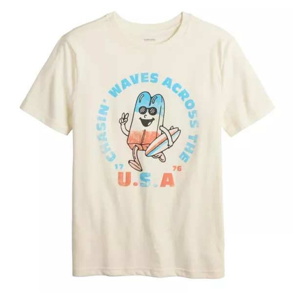 

Футболка с коротким рукавом и принтом для мальчиков 8-20 лет на каждый день Sonoma Goods For Life, цвет ivory popcicle