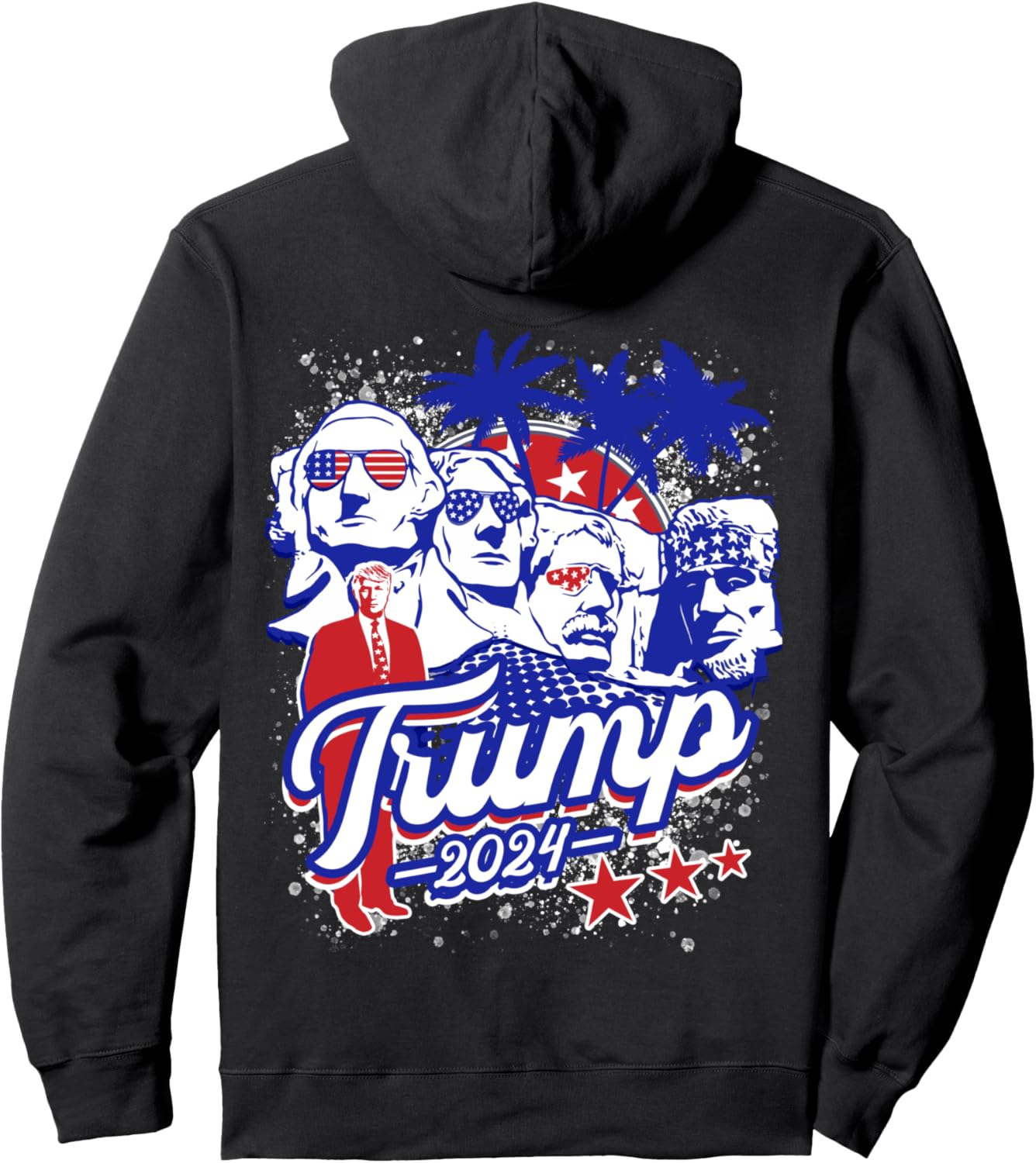 

Эпичная американская патриотическая толстовка с американским флагом и надписью «Трамп 2024, 4 июля» Pacific Oracle T Shirts & Gifts, черный