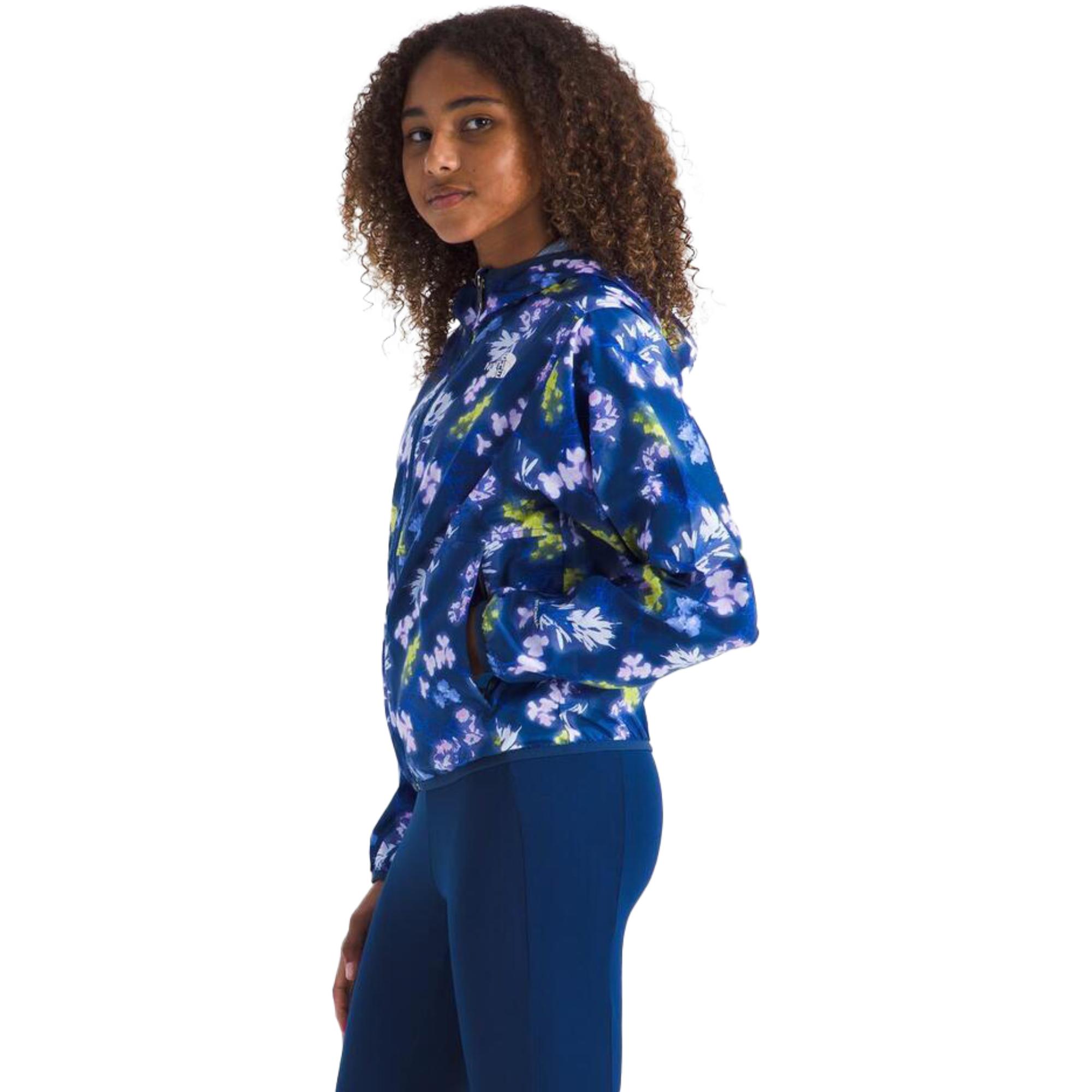 Ветровка TNF Cyclone для девочек The North Face, Estate Blue Florescent Floral Print — фото 2