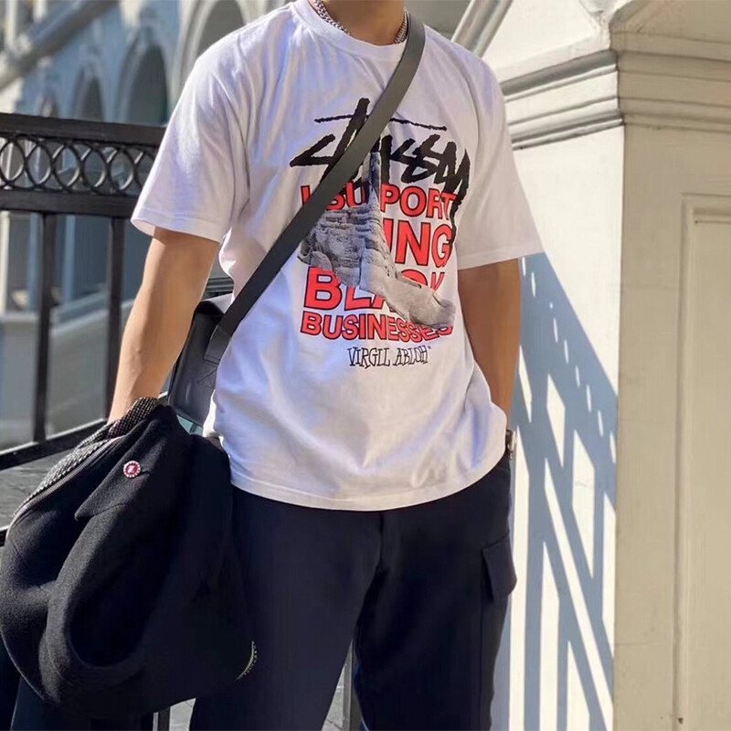 Футболка Off-white X унисекс белая Stussy, белый — фото 4