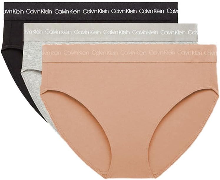 

Комплект из 3 женских эластичных бикини с высокой талией и логотипом Calvin Klein, B(Qp2628-810)/B