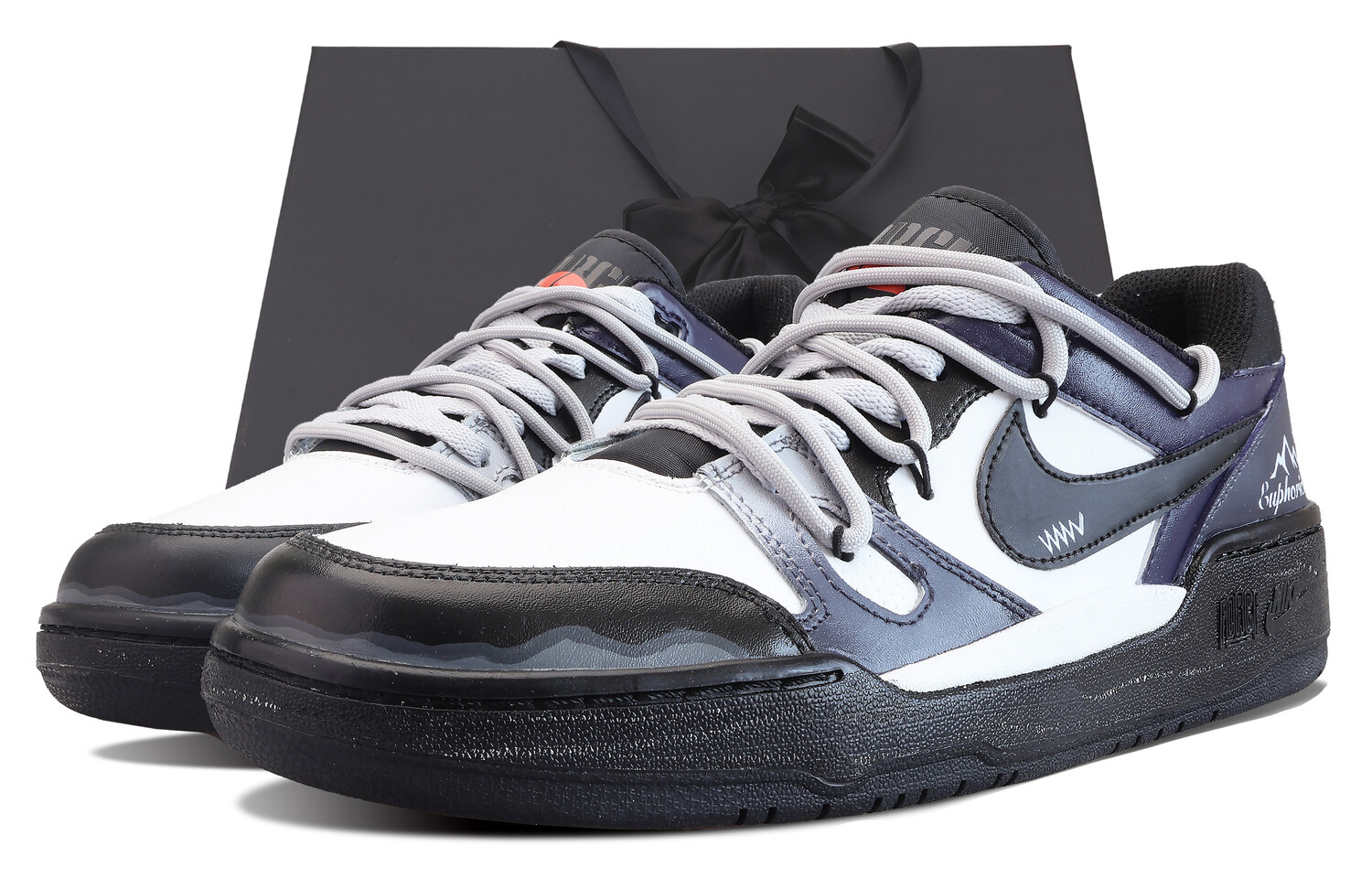 

Кроссовки Nike Full Force Skateboard Shoes Men Low-Top Black White, черный/белый