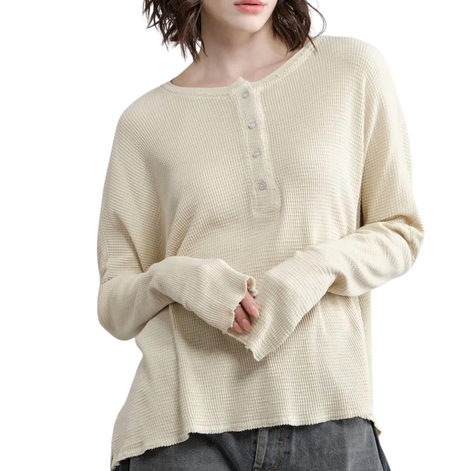 

Топ Abbot Slim Sleeve Henley в цвете Pigment Flour NSF