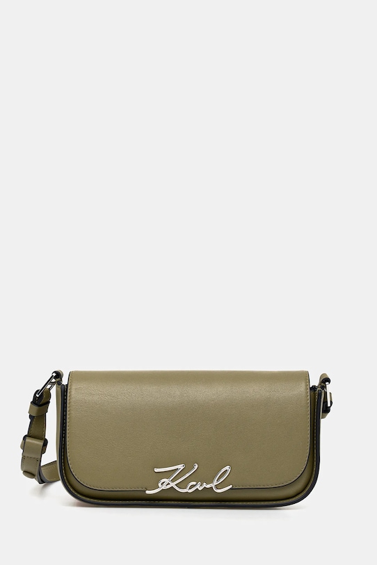 

Кожаная сумка k/signature Karl Lagerfeld, зеленый